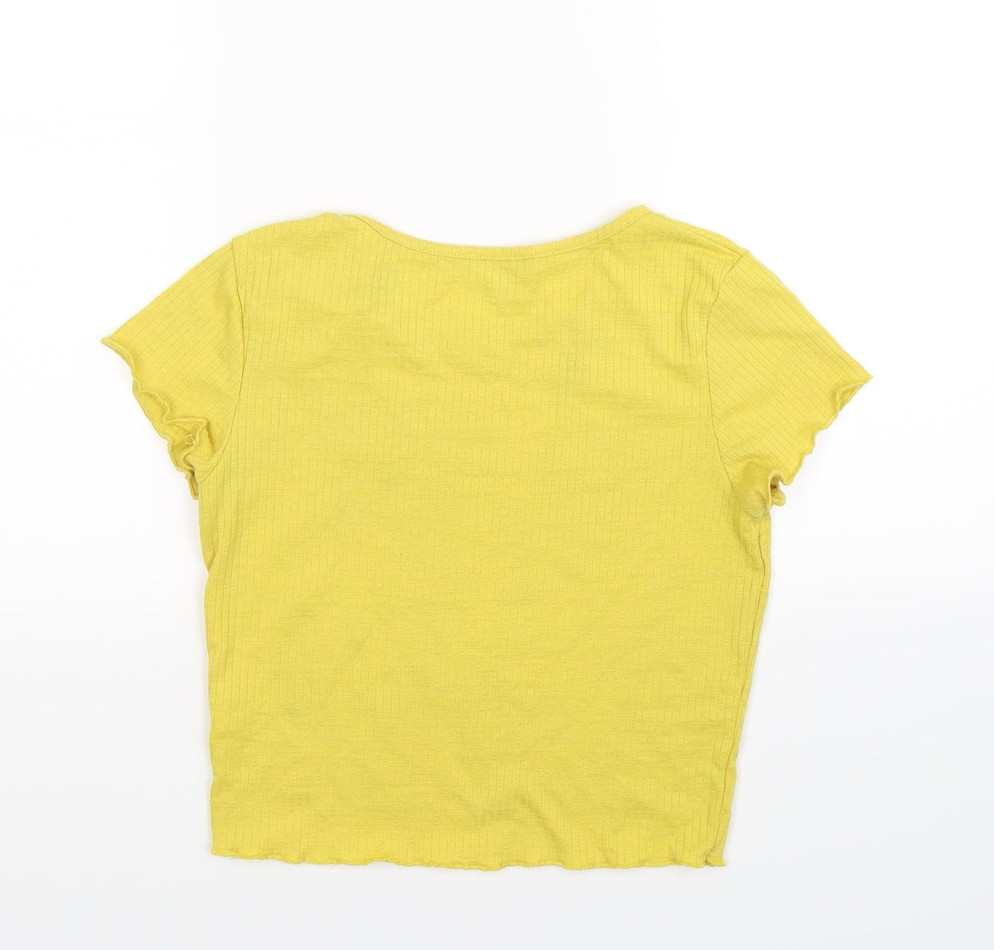Primark Womens Yellow   Basic T-Shirt Size 12  - happy