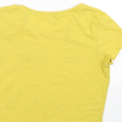 Primark Womens Yellow   Basic T-Shirt Size 12  - happy