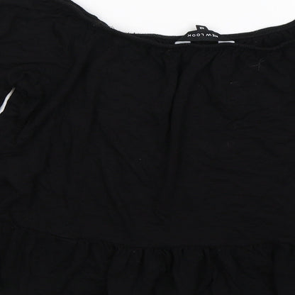 Womens UK Size 12 New Look Black Cropped Blouse