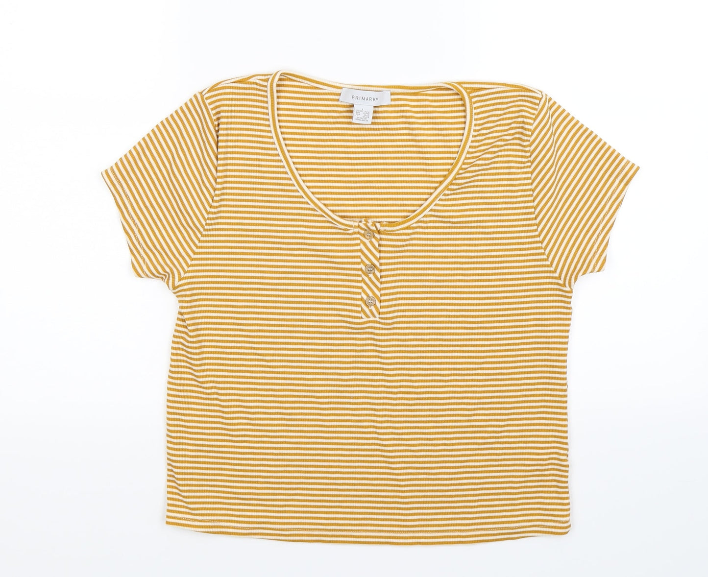 Primark Womens Orange Striped  Basic T-Shirt Size 14