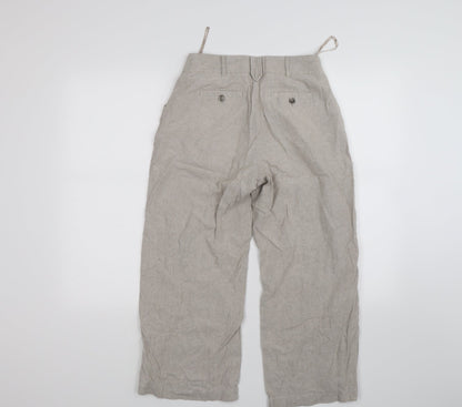 Womens UK Size 10 Soon Regular Fit Cropped Beige Trousers