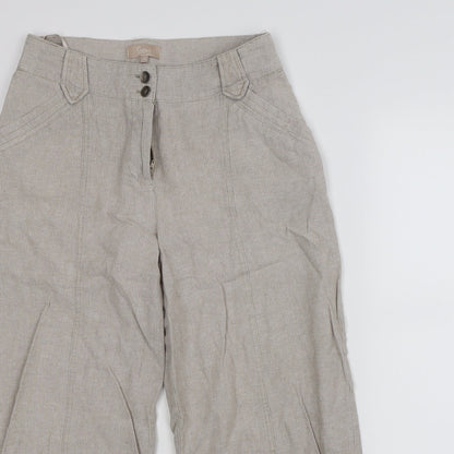 Womens UK Size 10 Soon Regular Fit Cropped Beige Trousers