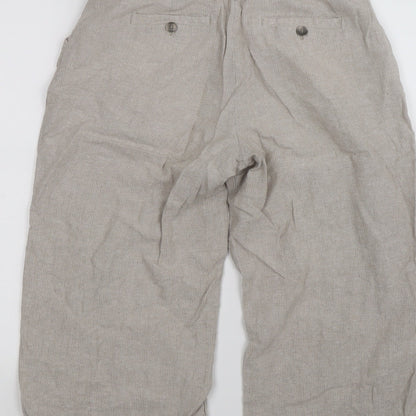 Womens UK Size 10 Soon Regular Fit Cropped Beige Trousers