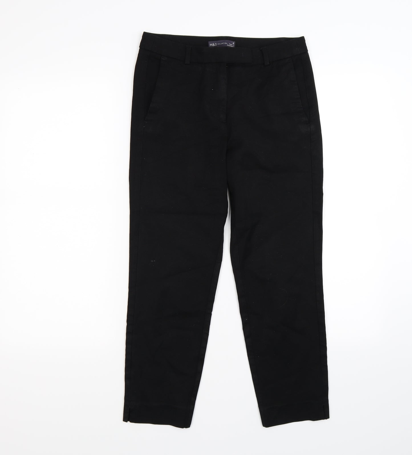 Womens UK Size 8 Marks and Spencer Regular Fit Snow Pants Black Trousers