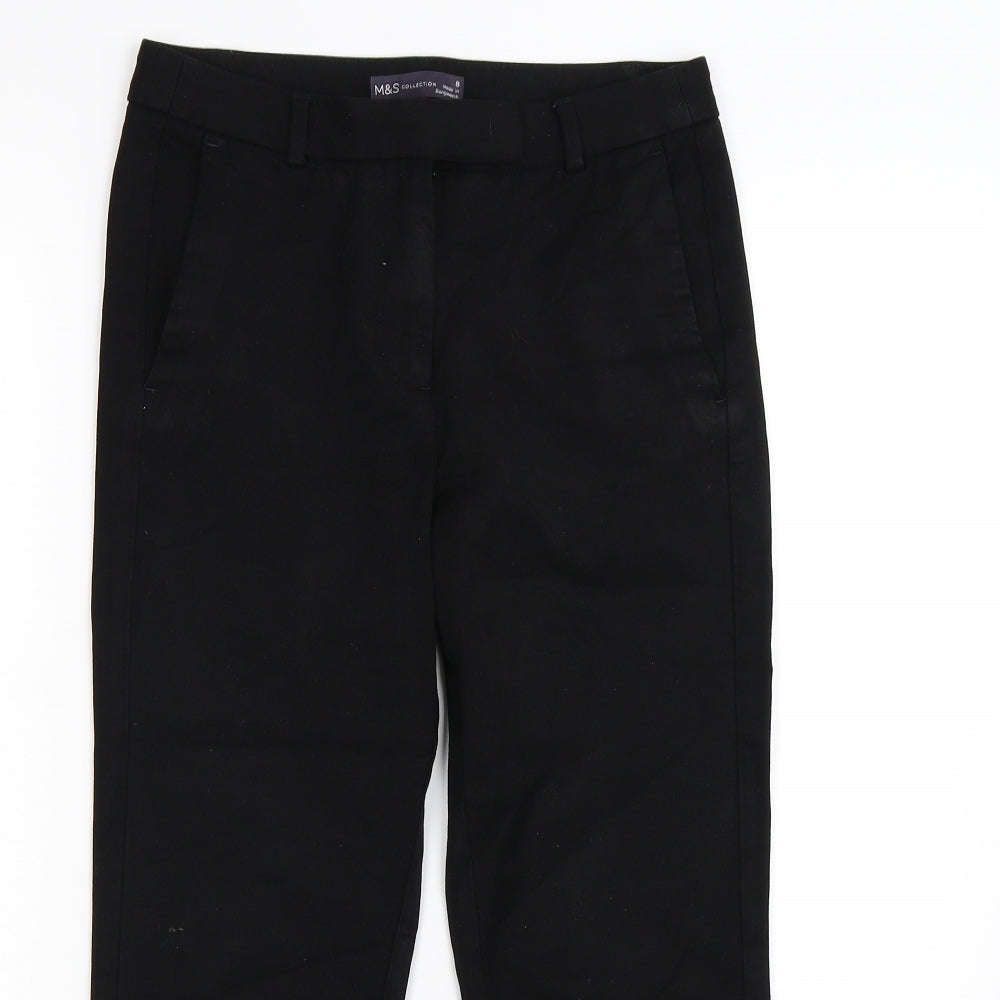 Womens UK Size 8 Marks and Spencer Regular Fit Snow Pants Black Trousers
