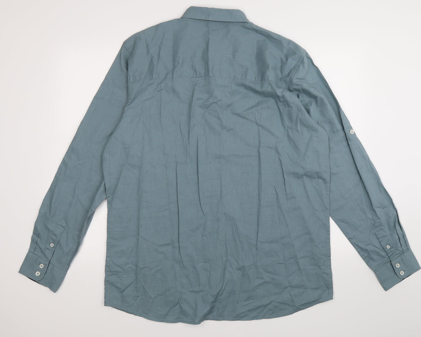 Mens UK Size XL Livergy Blue  Button-Up Long Sleeve Casual Shirt