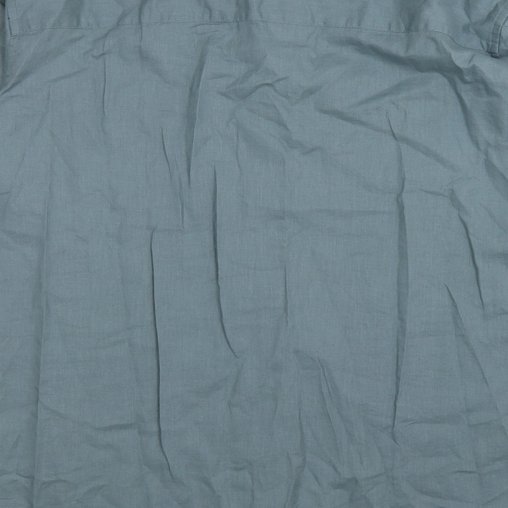 Mens UK Size XL Livergy Blue  Button-Up Long Sleeve Casual Shirt