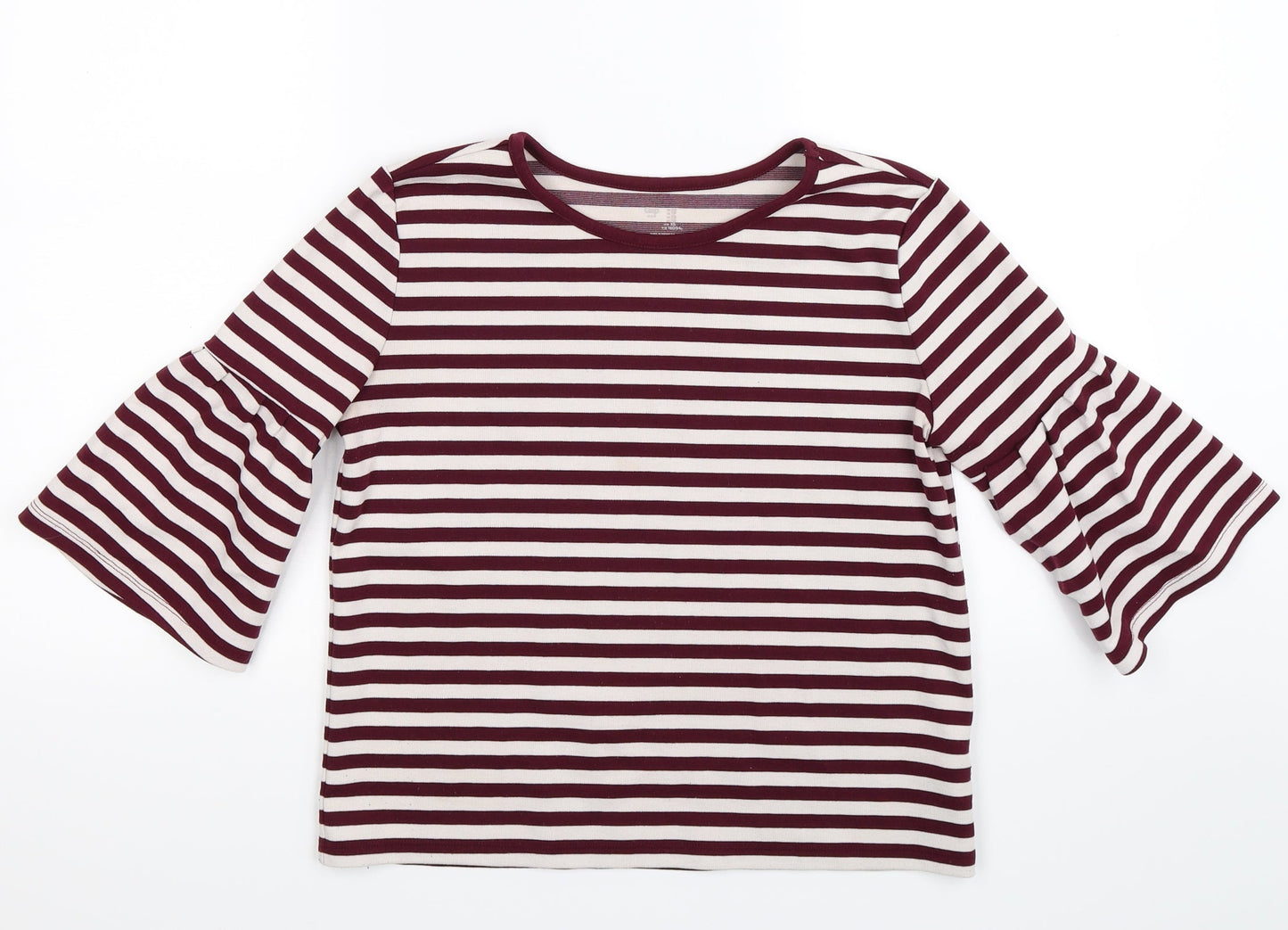 Gap Womens Red Striped  Pullover Jumper Size XS  - frill sleeve