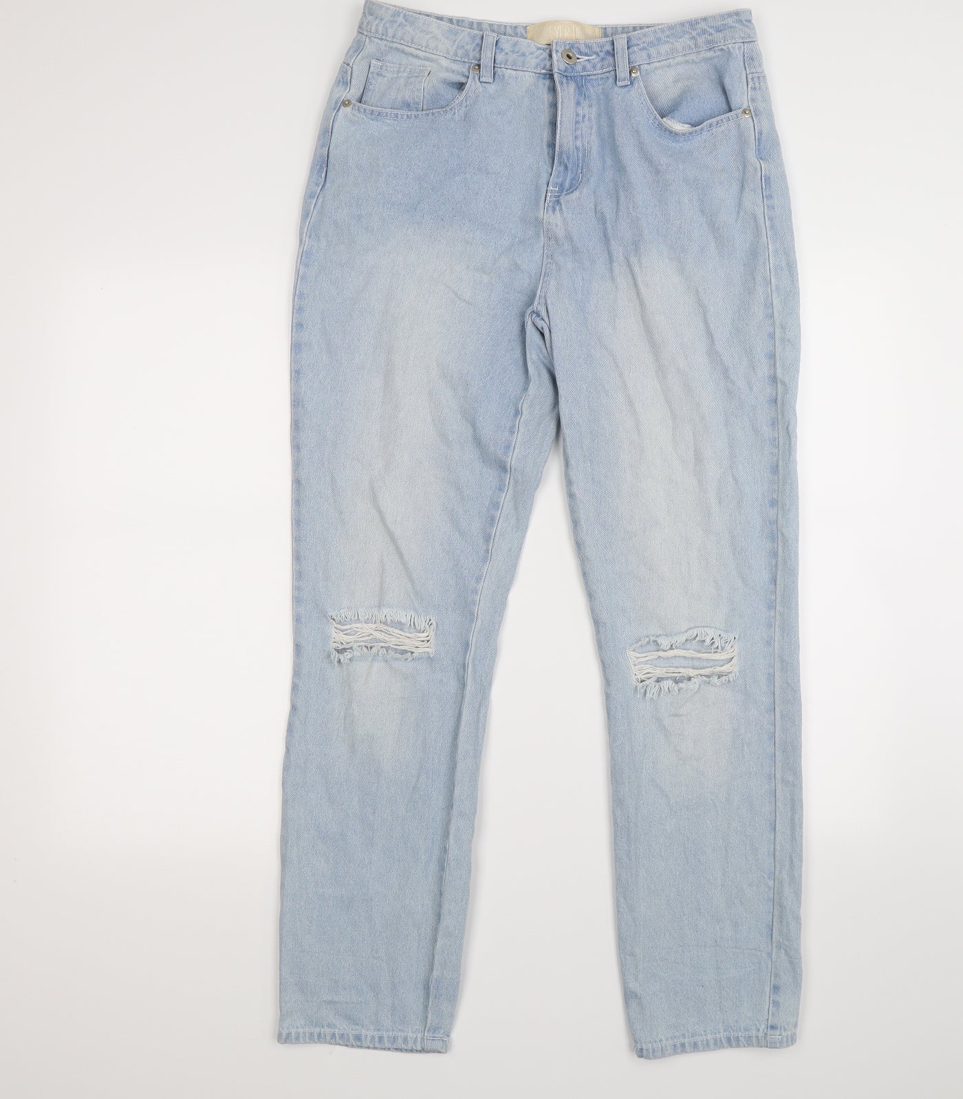 forever denim Womens Blue  Denim Straight Jeans Size 14 L27.5 in