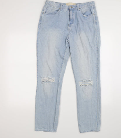 forever denim Womens Blue  Denim Straight Jeans Size 14 L27.5 in
