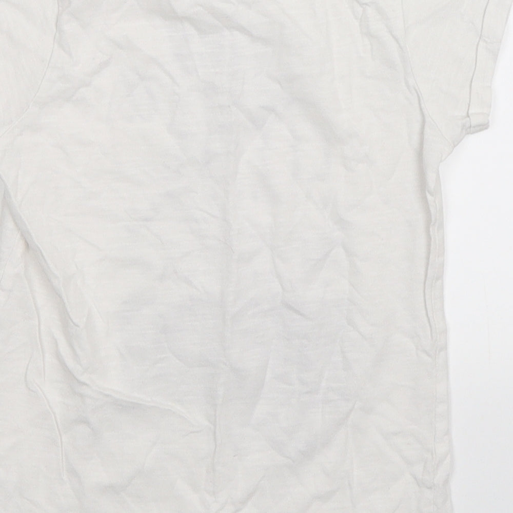Matalan Girls White   Basic T-Shirt Size 7 Years  - leave a sparkle