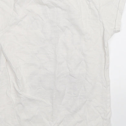 Matalan Girls White   Basic T-Shirt Size 7 Years  - leave a sparkle