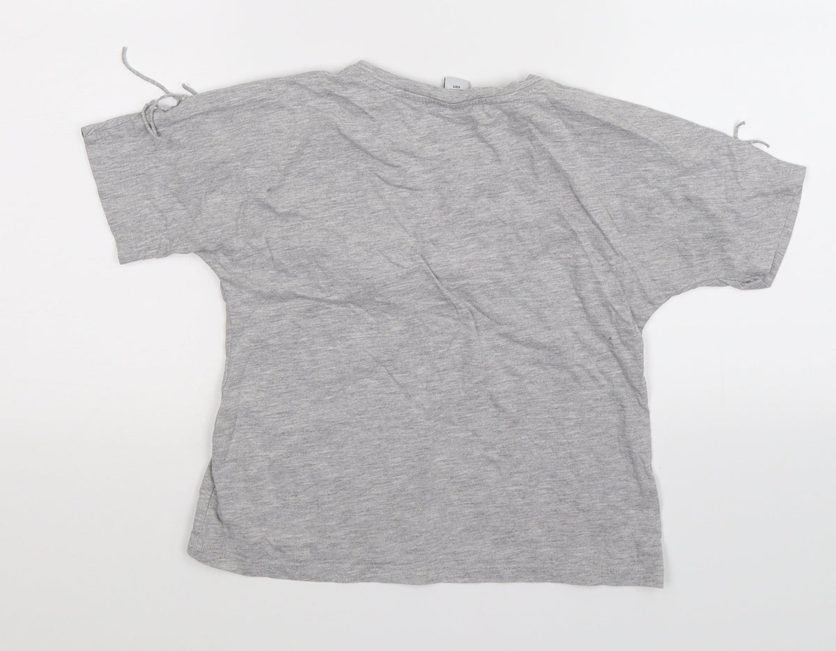 Back view of Tu girls’ grey basic t-shirt, size 7, years