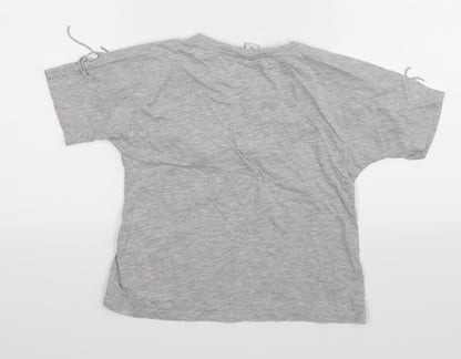 Back view of Tu girls’ grey basic t-shirt, size 7, years