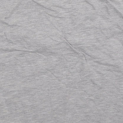Brand and care label for Tu girls’ grey basic t-shirt, size 7, years
