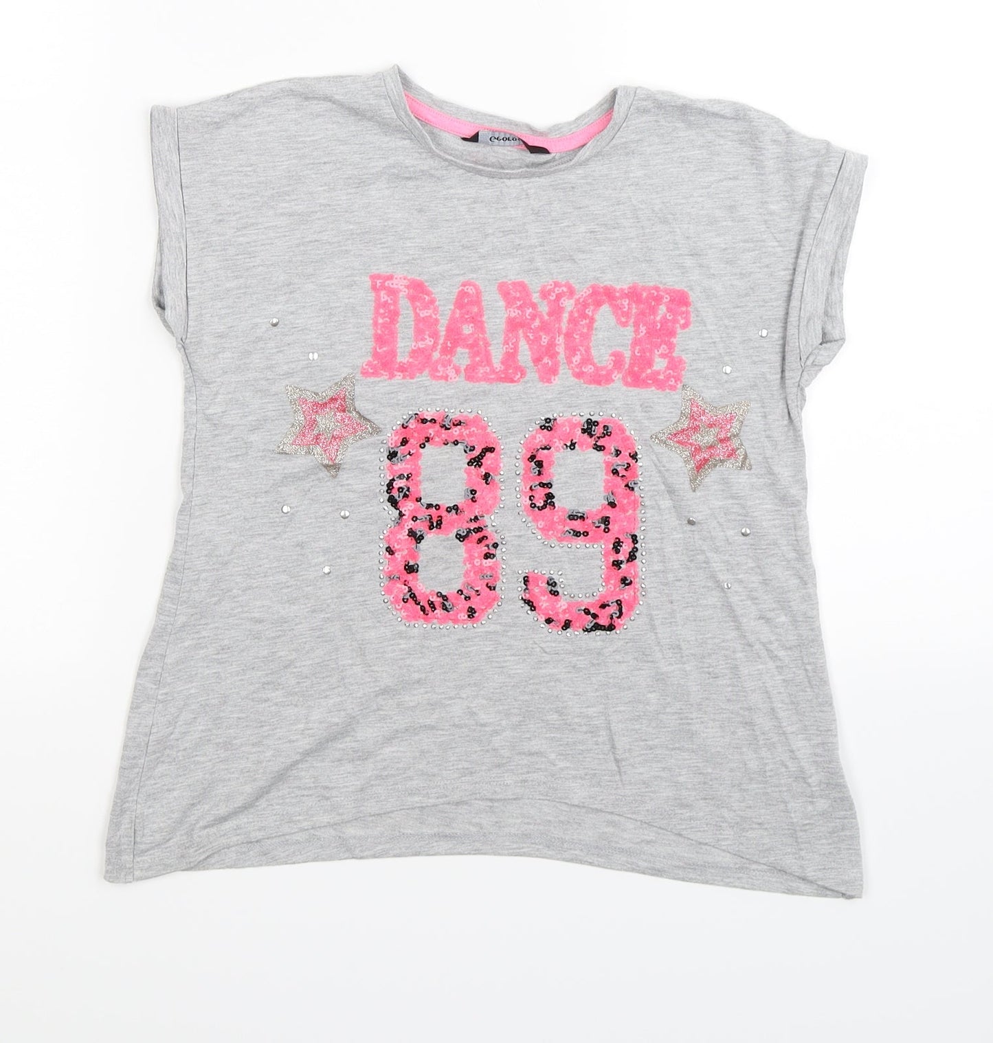 George Girls Grey   Basic T-Shirt Size 7-8 Years  - hance