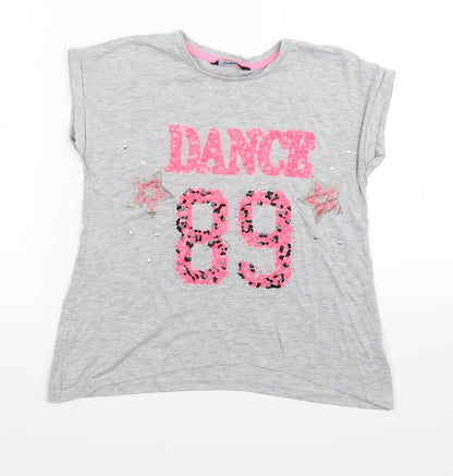 George Girls Grey   Basic T-Shirt Size 7-8 Years  - hance