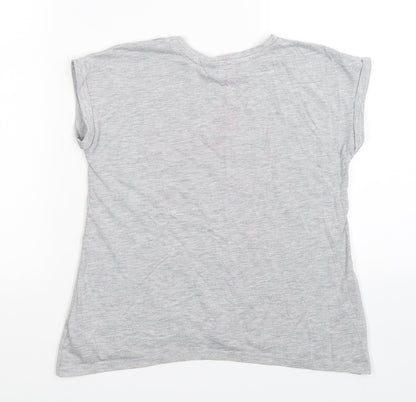 George Girls Grey   Basic T-Shirt Size 7-8 Years  - hance