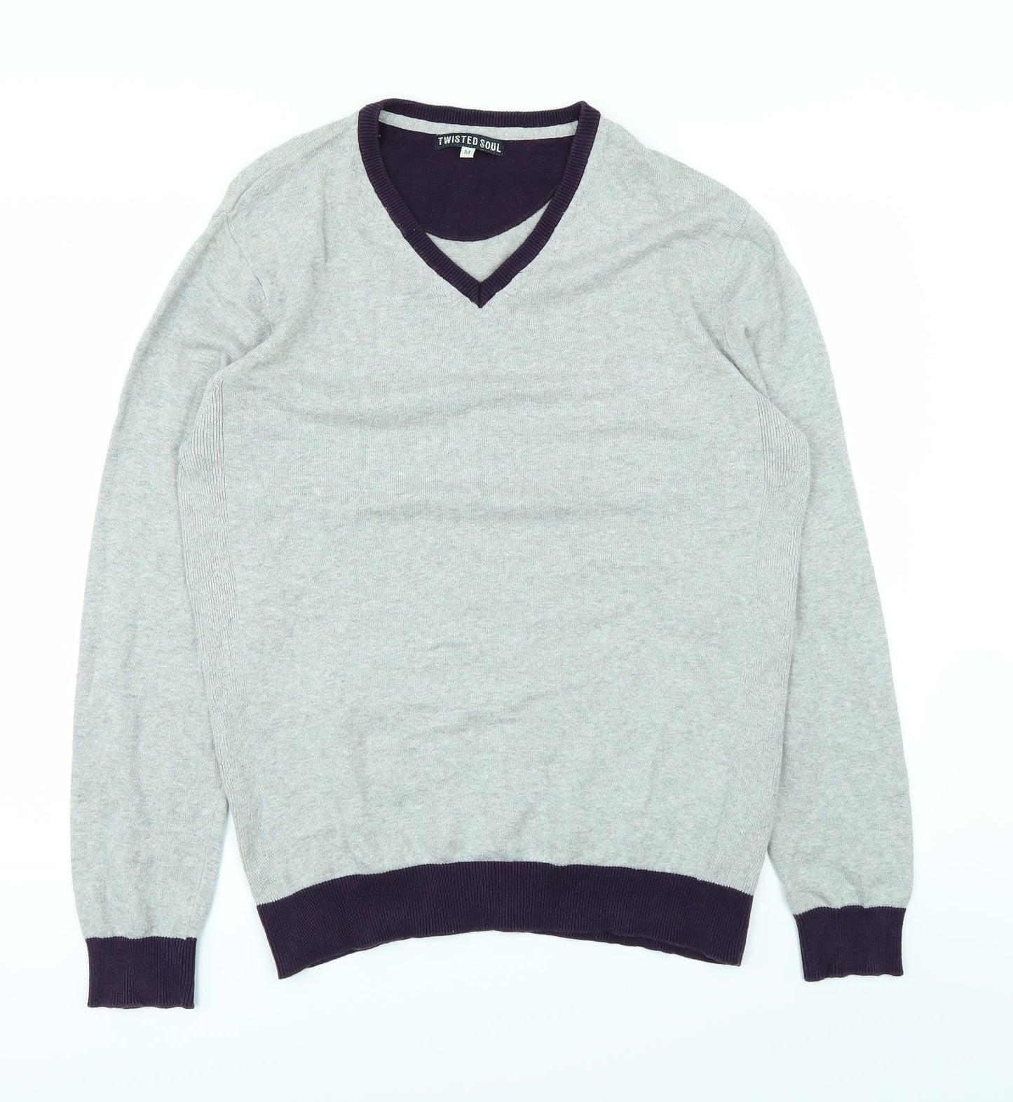 Twisted Soul Mens Grey   Pullover Jumper Size M