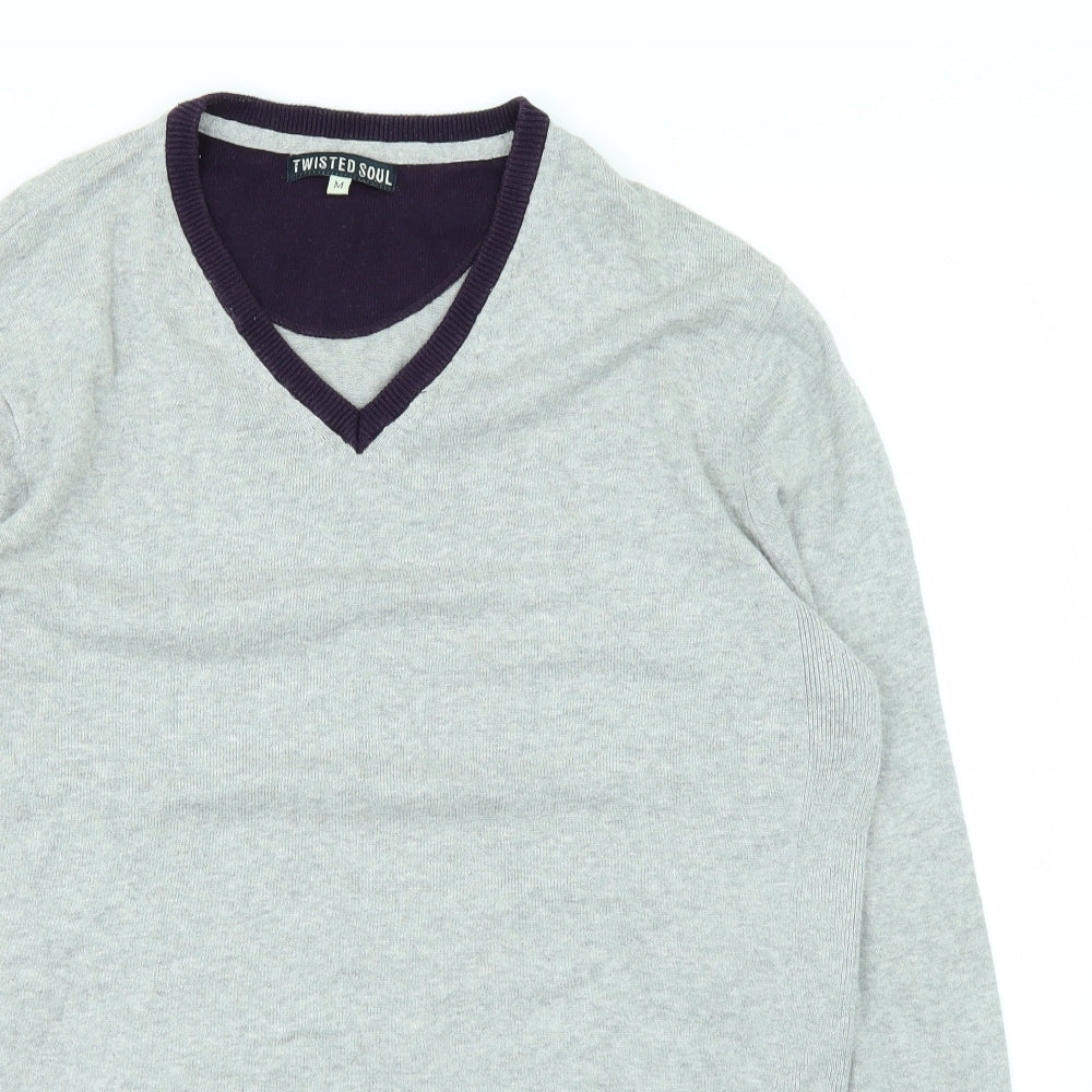 Twisted Soul Mens Grey   Pullover Jumper Size M