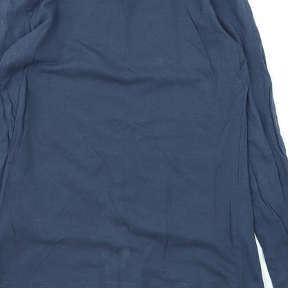Brand and care label for Abcd R girls’ blue basic t-shirt, size 12, years