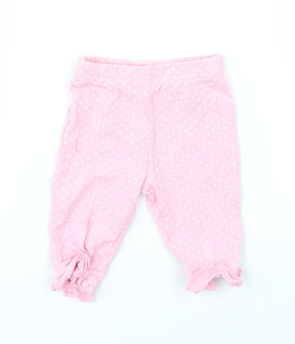 George Girls Pink Polka Dot  Jogger Leggings Size 0-3 Months