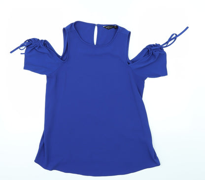 Womens UK Size 10 Dorothy Perkins Blue Basic Blouse
