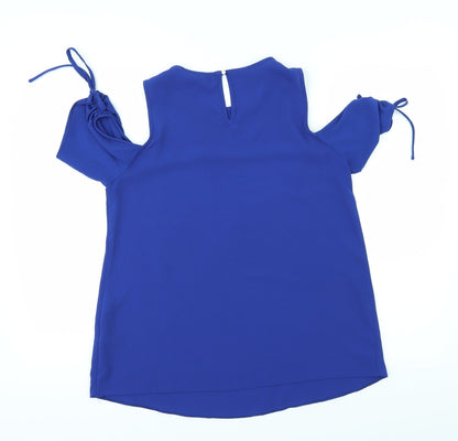 Womens UK Size 10 Dorothy Perkins Blue Basic Blouse