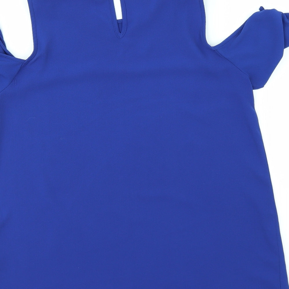 Womens UK Size 10 Dorothy Perkins Blue Basic Blouse