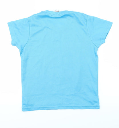 Back view of Roly boys’ blue basic t-shirt, size 4, years