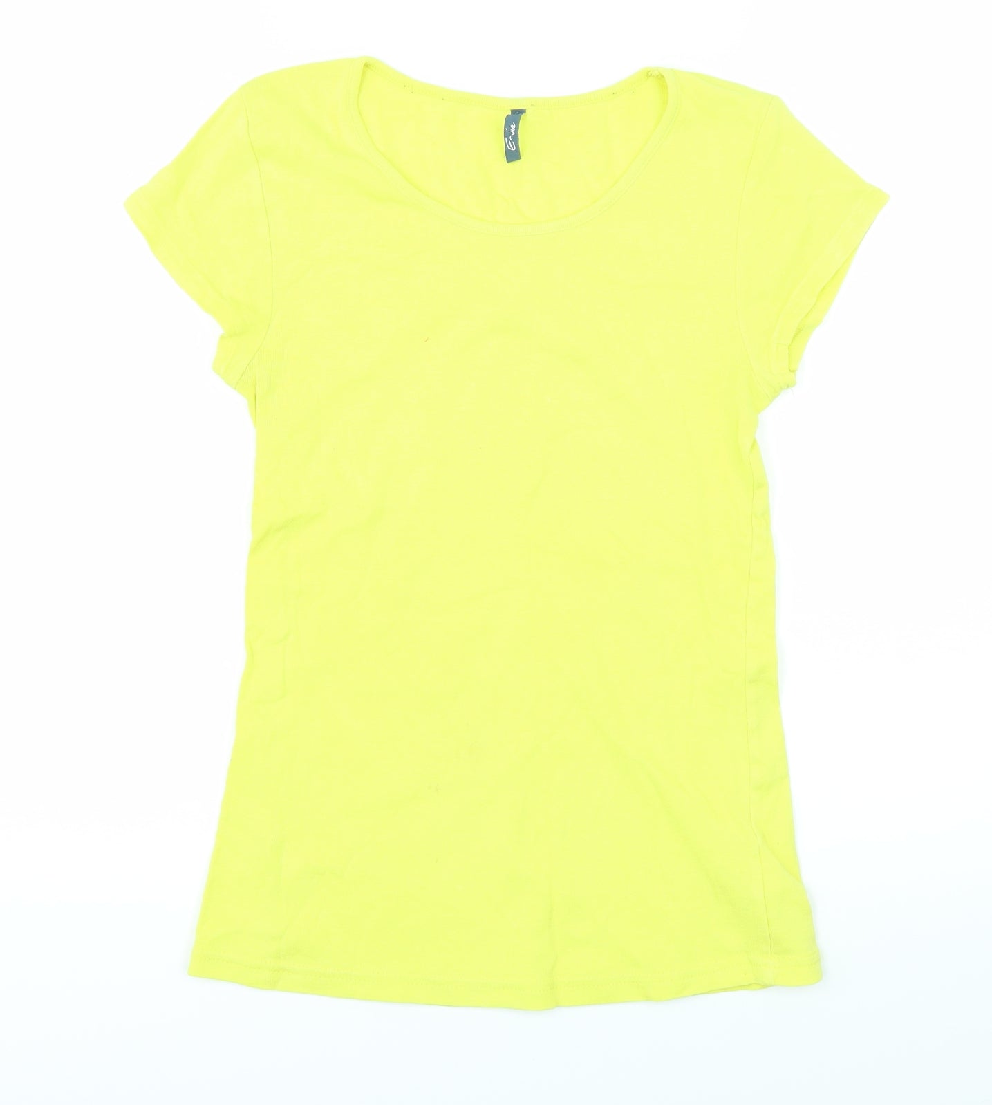 E-vie Womens Yellow   Basic T-Shirt Size 10