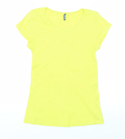 E-vie Womens Yellow   Basic T-Shirt Size 10