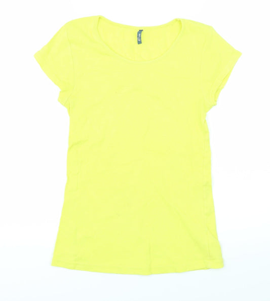 E-vie Womens Yellow   Basic T-Shirt Size 10