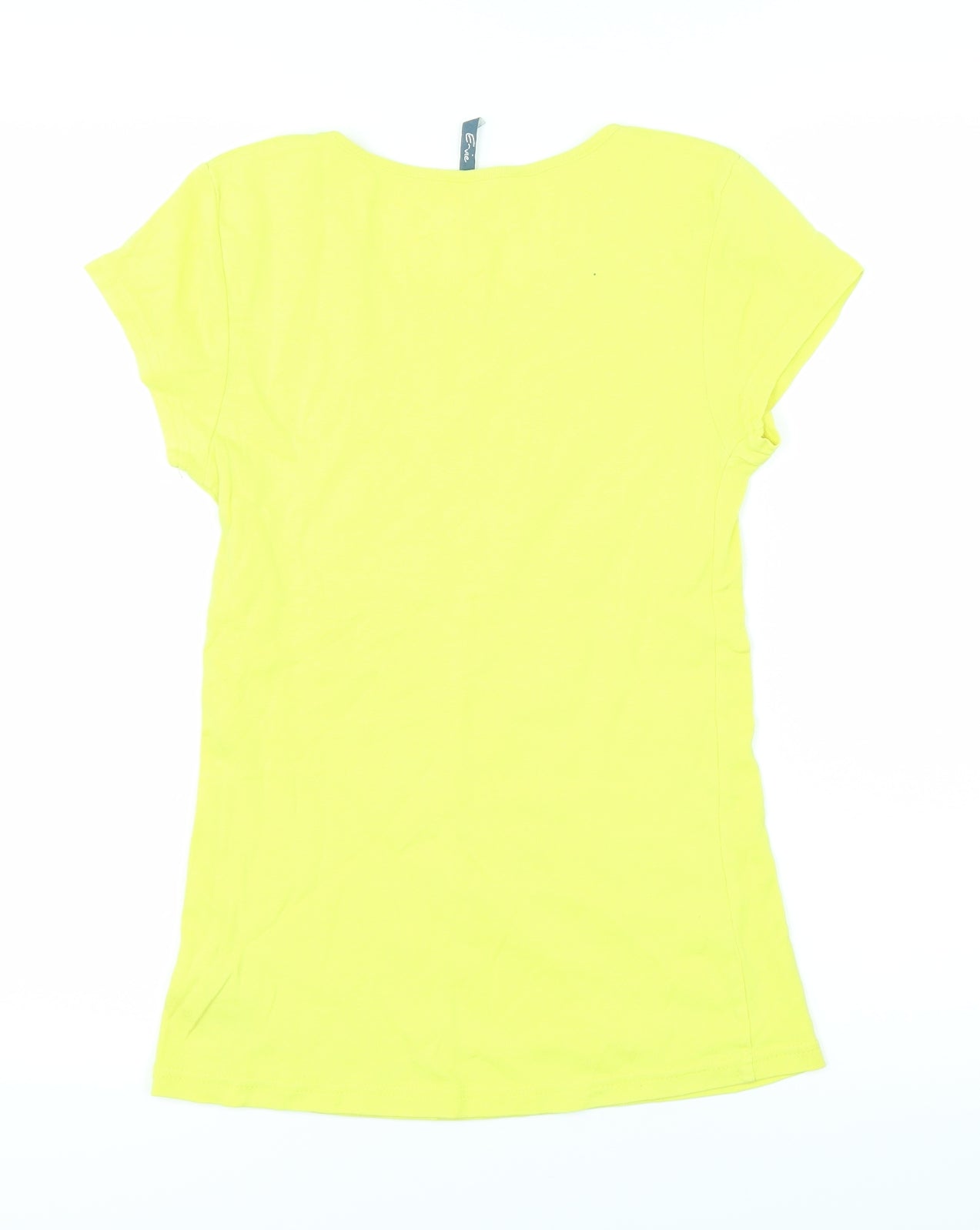 E-vie Womens Yellow   Basic T-Shirt Size 10