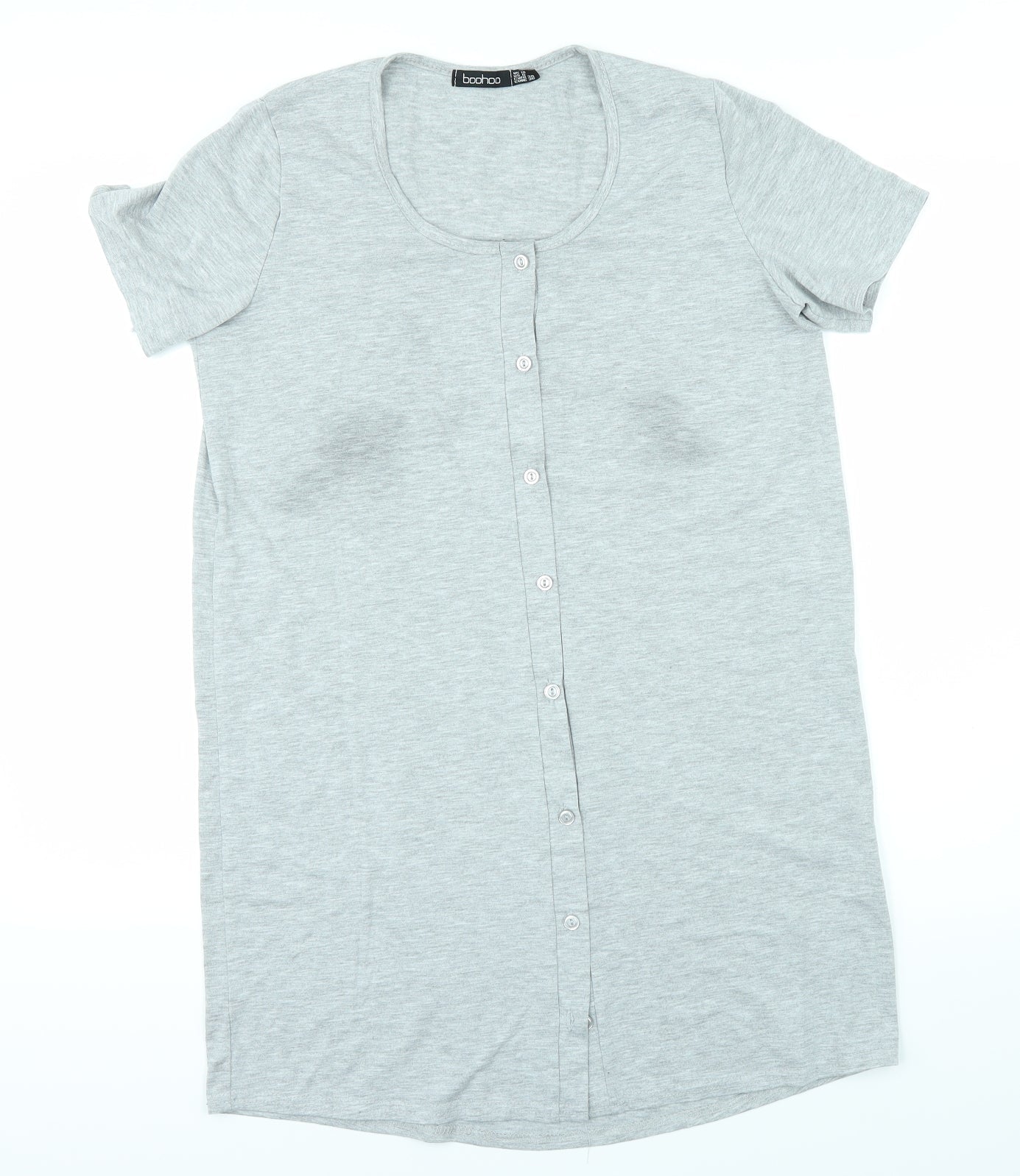Womens UK Size 10 Boohoo Grey Basic T-Shirt