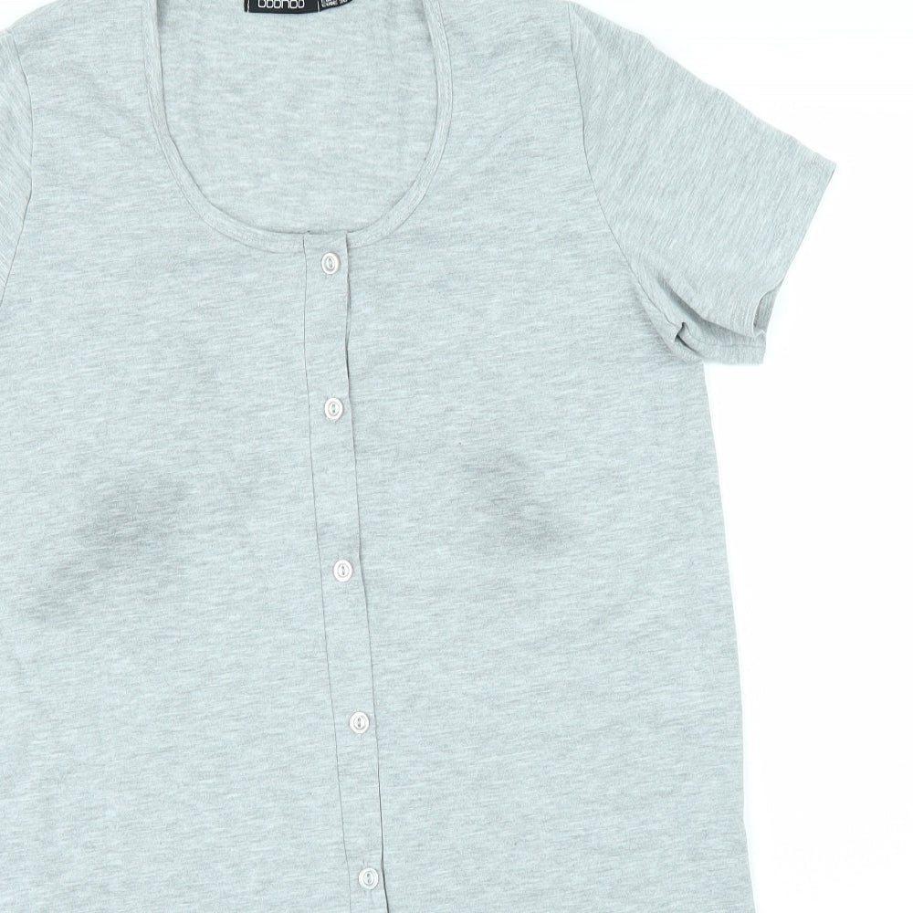 Womens UK Size 10 Boohoo Grey Basic T-Shirt