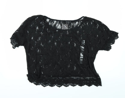 Womens UK Size 12 H&M Black Basic T-Shirt
