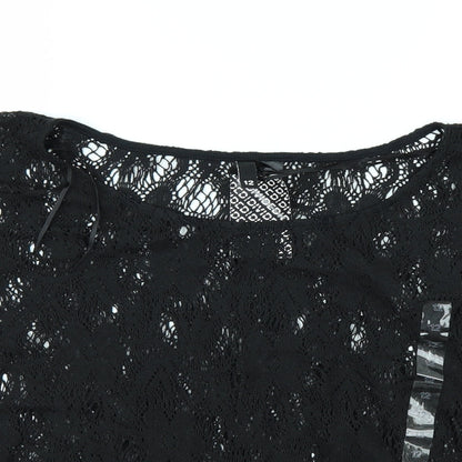 Womens UK Size 12 H&M Black Basic T-Shirt