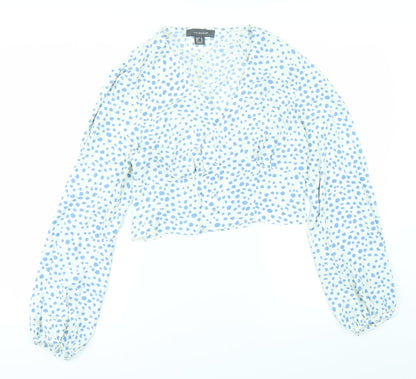 Primark Womens White Polka Dot  Cardigan Jumper Size 14