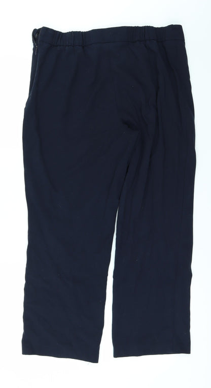 Womens UK Size 14 Marks and Spencer Regular Fit  Blue Trousers