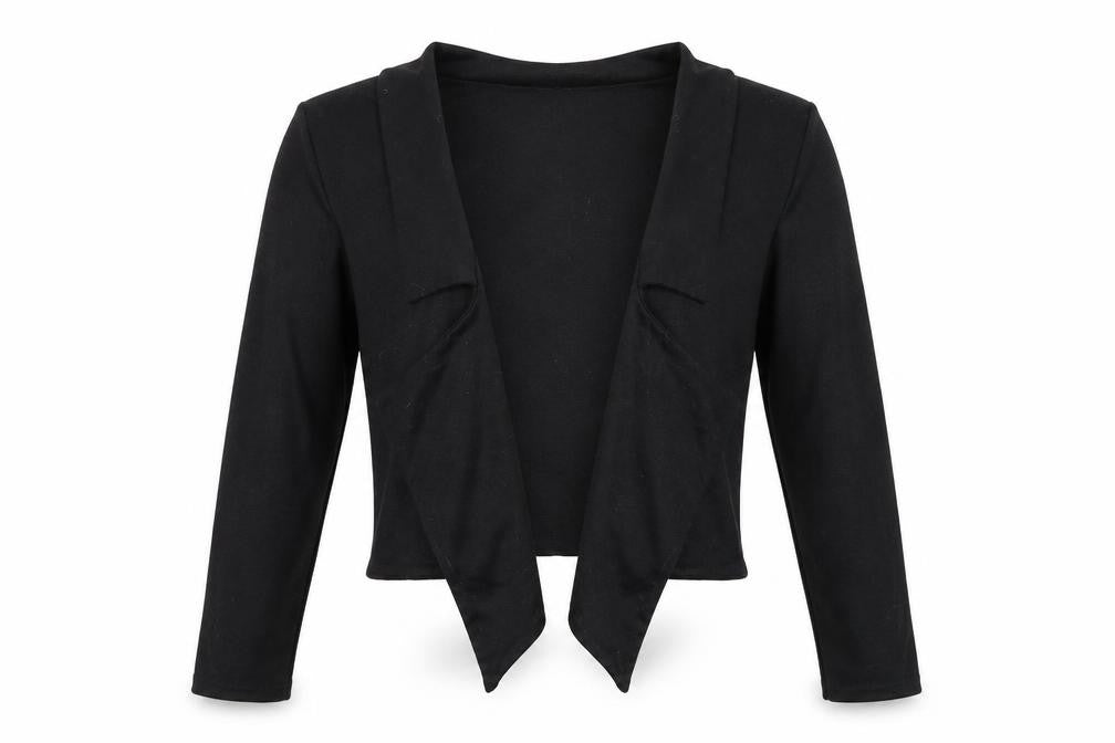 Front view of Buzy women’s black cardigan jumper, size S