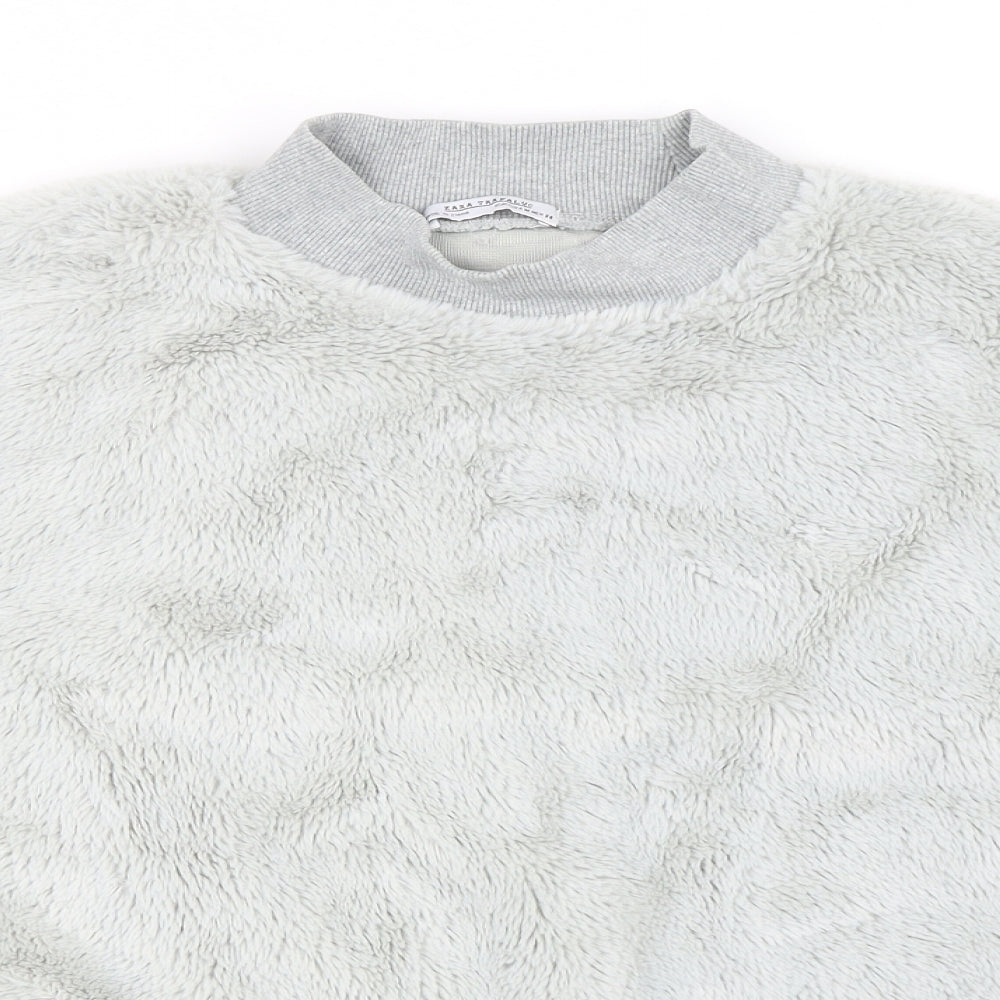 Zara Womens Blue   Pullover Sweatshirt Size M  - Fluffy