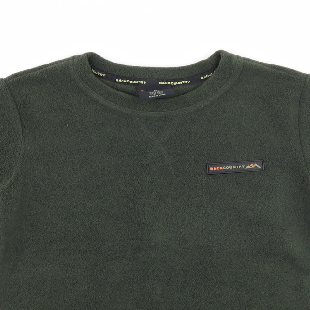 back country Boys Green  Fleece Basic T-Shirt Size 8 Years