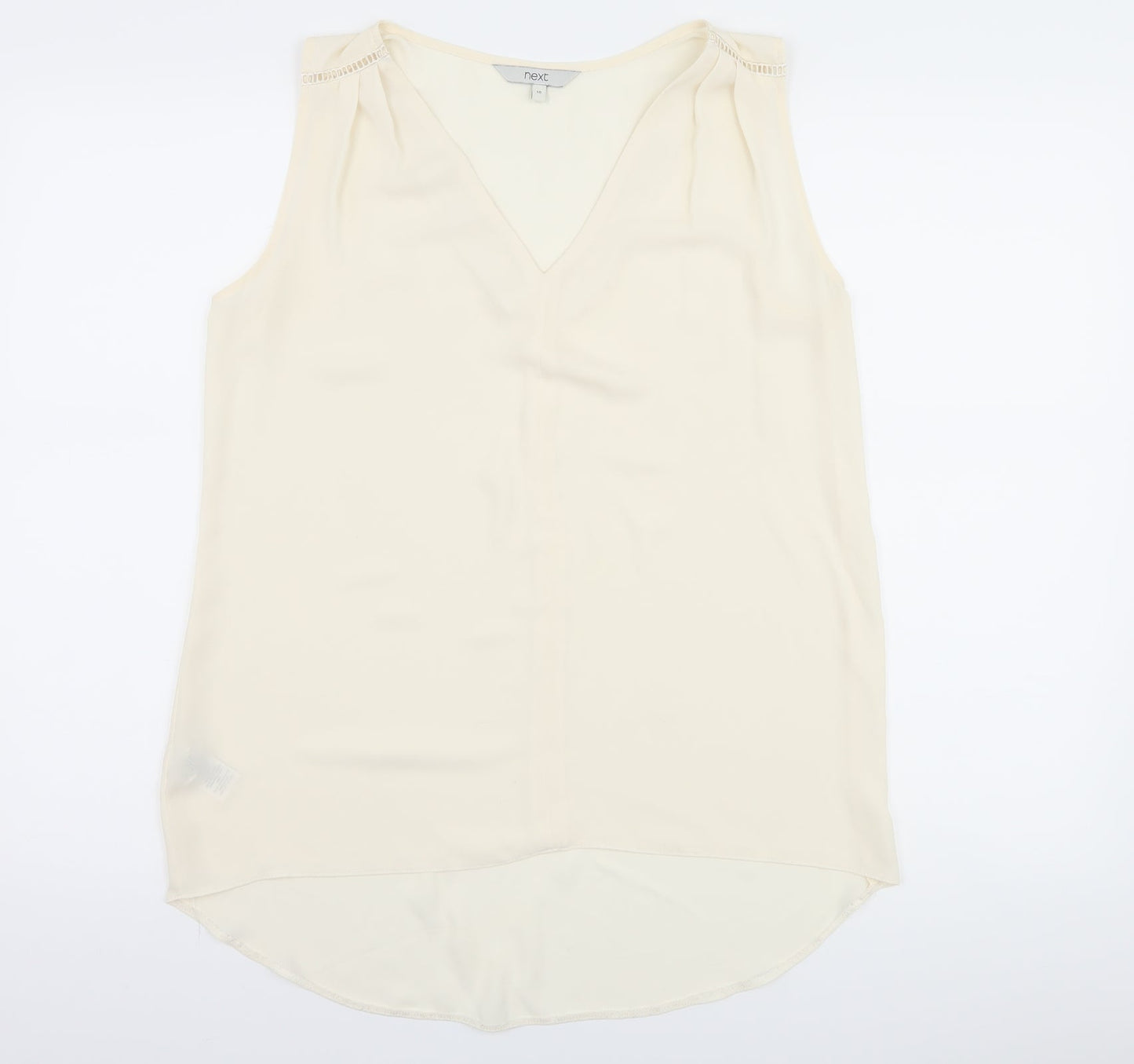 Womens UK Size 10 NEXT Ivory Basic Blouse