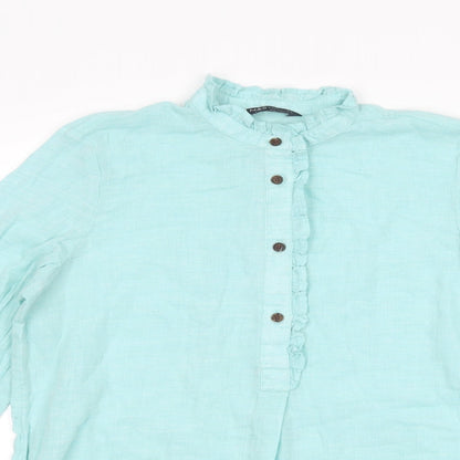Womens UK Size 8 Marks and Spencer Blue Basic Blouse