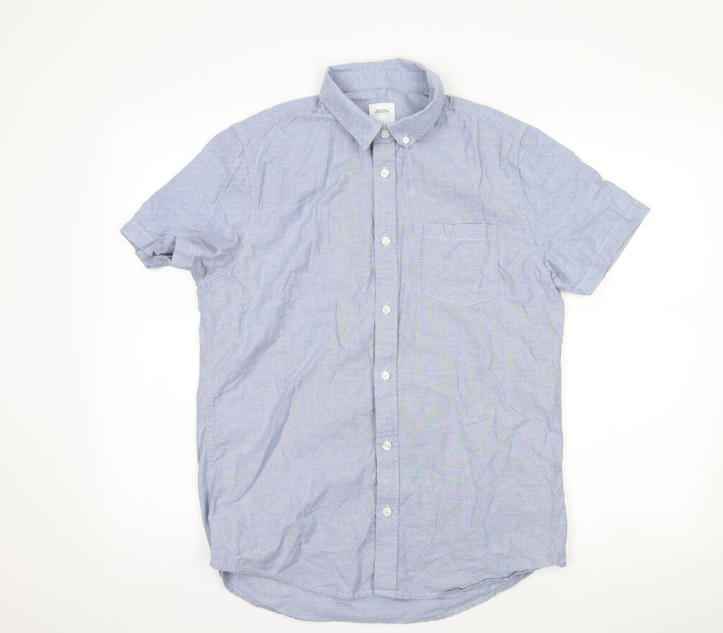 Mens UK Size M Burton Blue  Button-Up Short Sleeve Casual Shirt