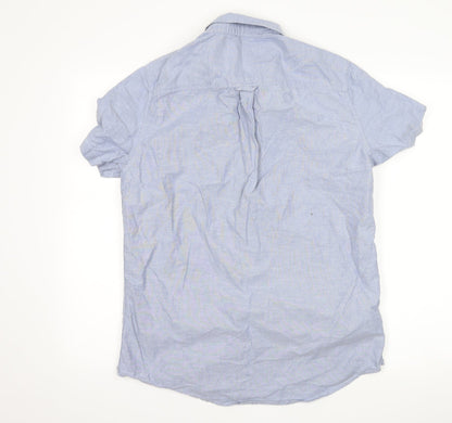 Mens UK Size M Burton Blue  Button-Up Short Sleeve Casual Shirt