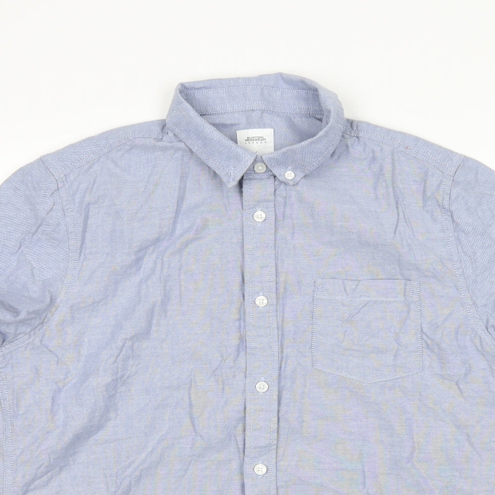 Mens UK Size M Burton Blue  Button-Up Short Sleeve Casual Shirt