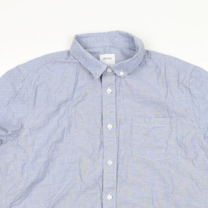 Mens UK Size M Burton Blue  Button-Up Short Sleeve Casual Shirt