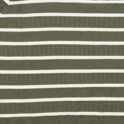 Brand and care label for Anthology women’s green striped jumper, size UK 16